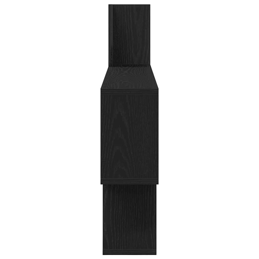 Wandplank Zwart Eiken 100x15x70 cm Bewerkt Hout