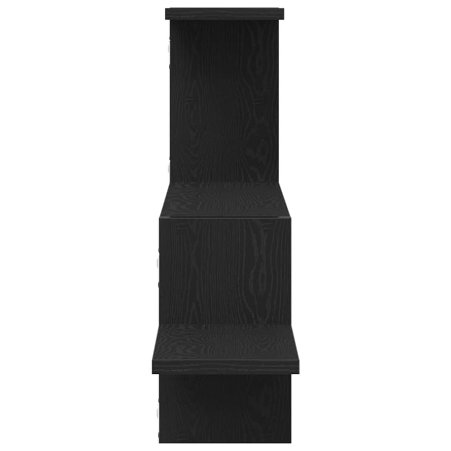 Wandplank Zwart Eiken 104x15x49 cm Bewerkt Hout