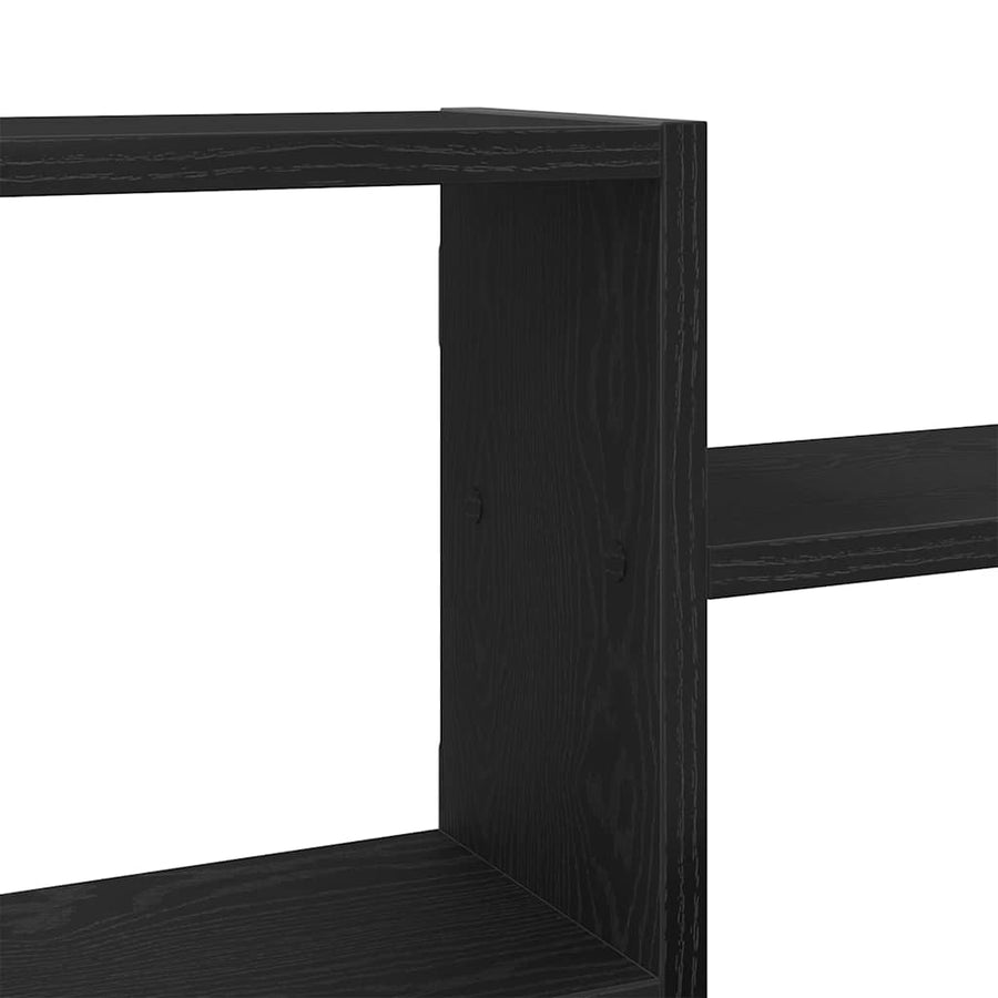 Wandplank Zwart Eiken 104x15x49 cm Bewerkt Hout
