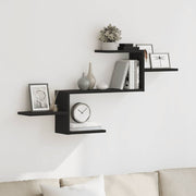 Wall Shelf Black Oak 104x15x49 cm Engineered Wood