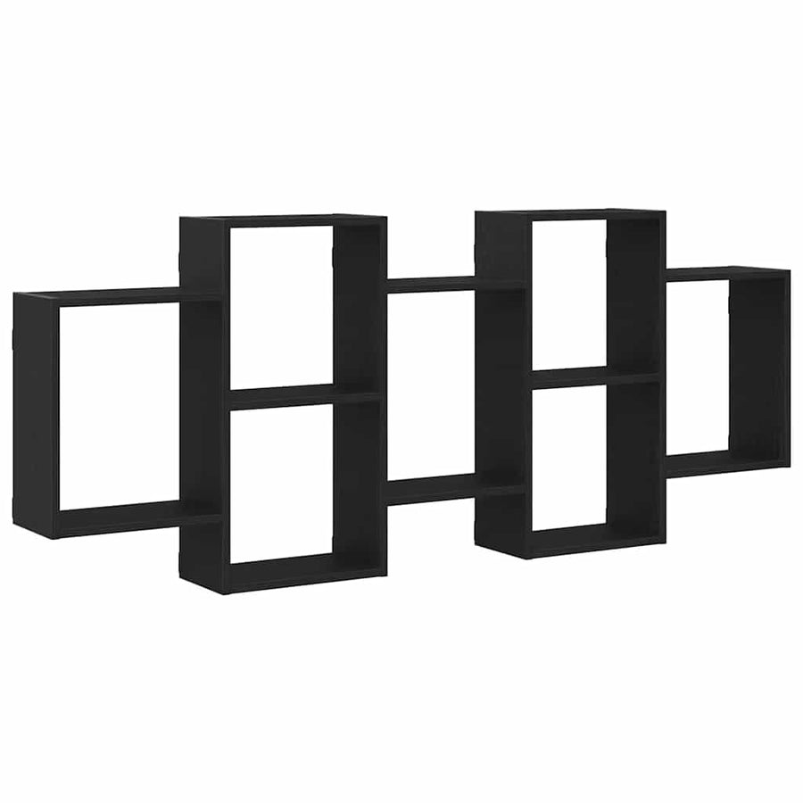 Wandplank Zwart Eiken 159x18x65 cm Bewerkt Hout