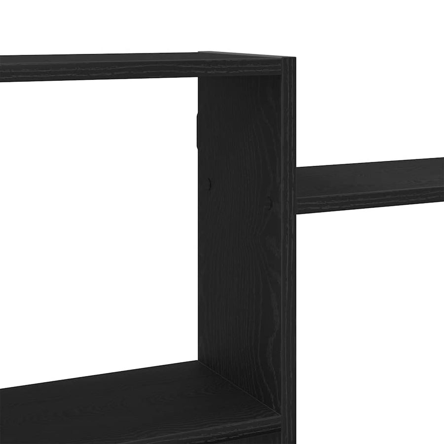 Wandplank Zwart Eiken 159x18x65 cm Bewerkt Hout