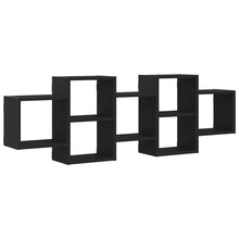 Wandplank Zwart Eiken 129x18x42 cm Bewerkt Hout