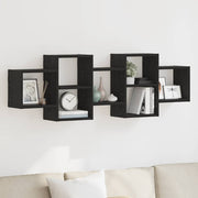 Wandplank zwart eiken 129x18x42 cm