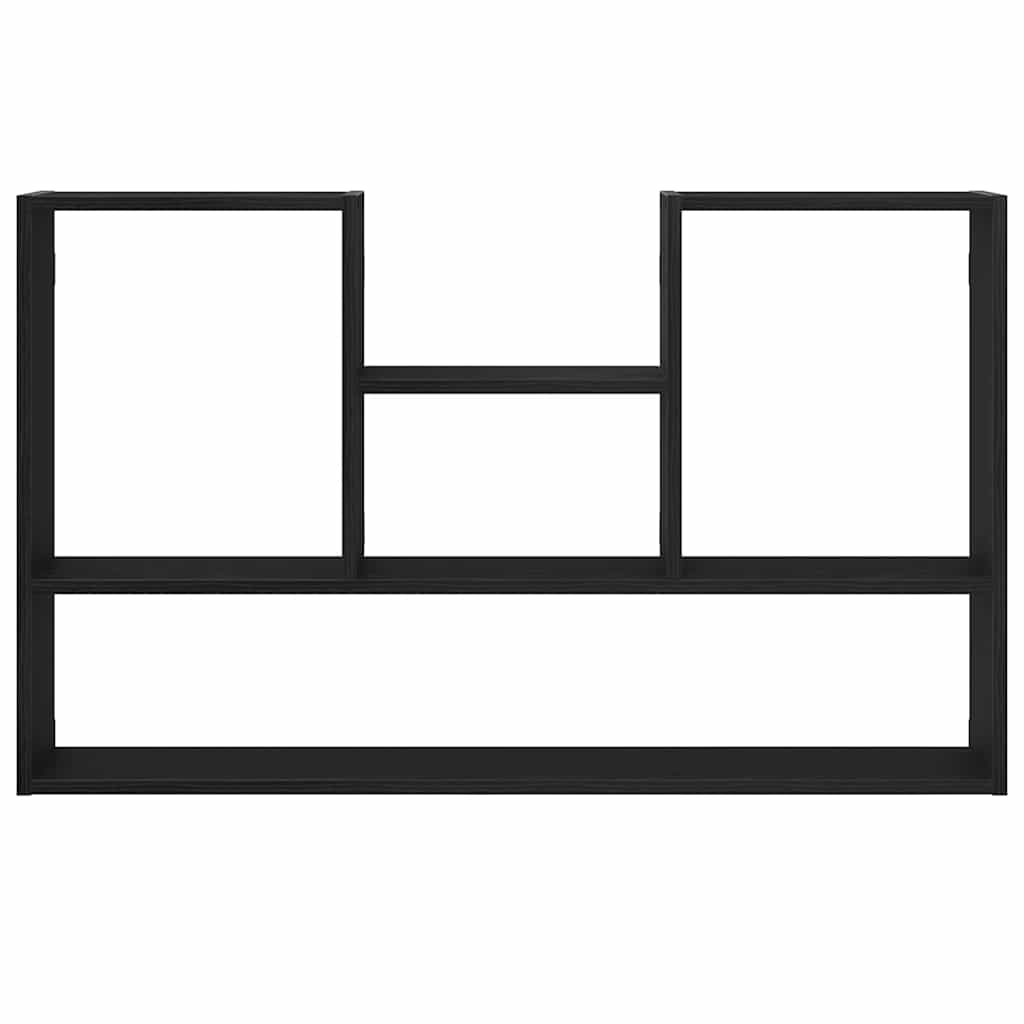 Wandplank Zwart Eiken 99x15x60 cm Bewerkt Hout