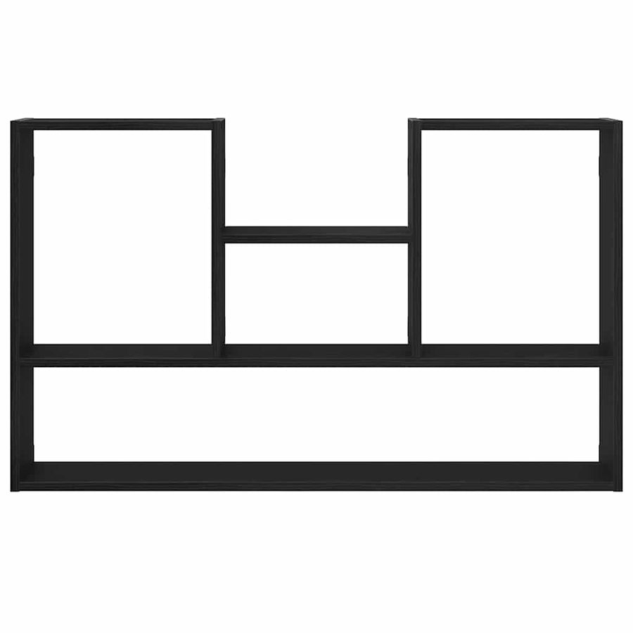 Wandplank Zwart Eiken 99x15x60 cm Bewerkt Hout