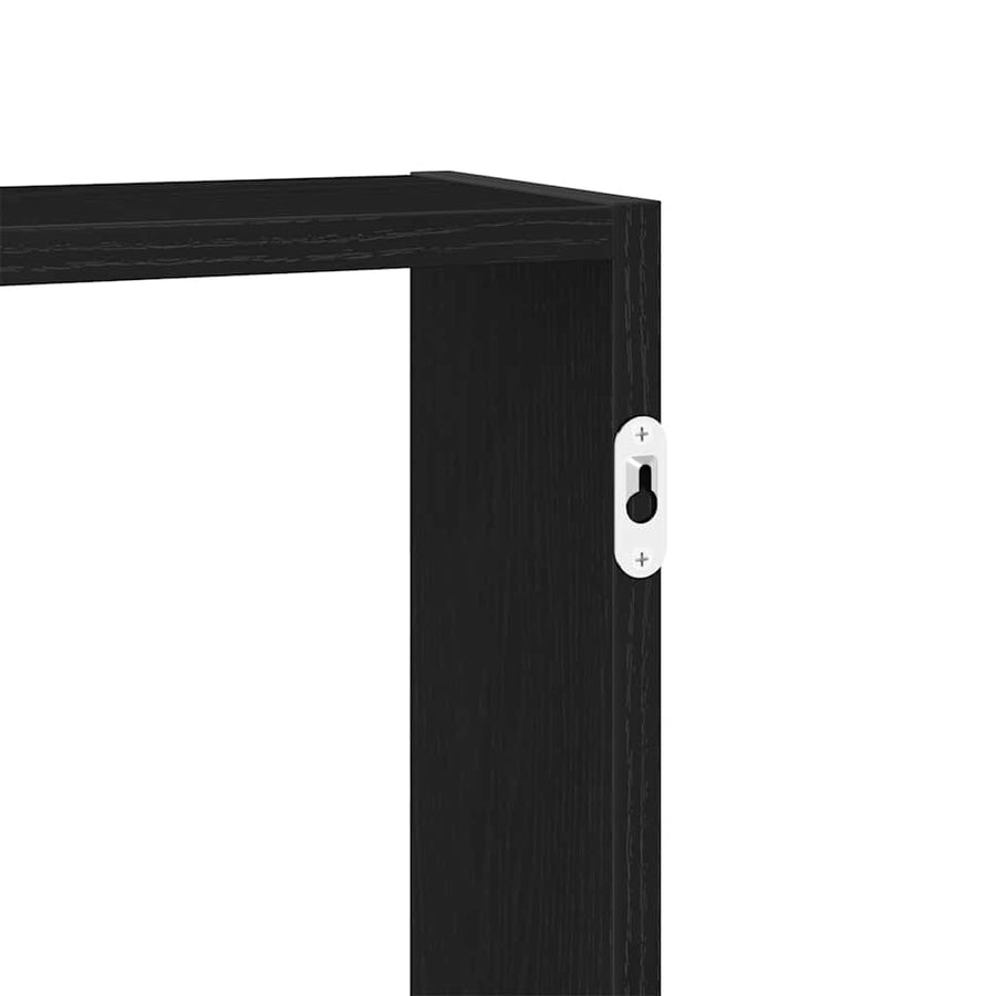 Wandplank Zwart Eiken 99x15x60 cm Bewerkt Hout