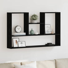 Wandplank Zwart Eiken 99x15x60 cm Bewerkt Hout