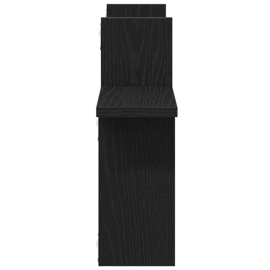 Wandplanken 2 stuks Zwart Eiken 38x12x38 cm Bewerkt Hout