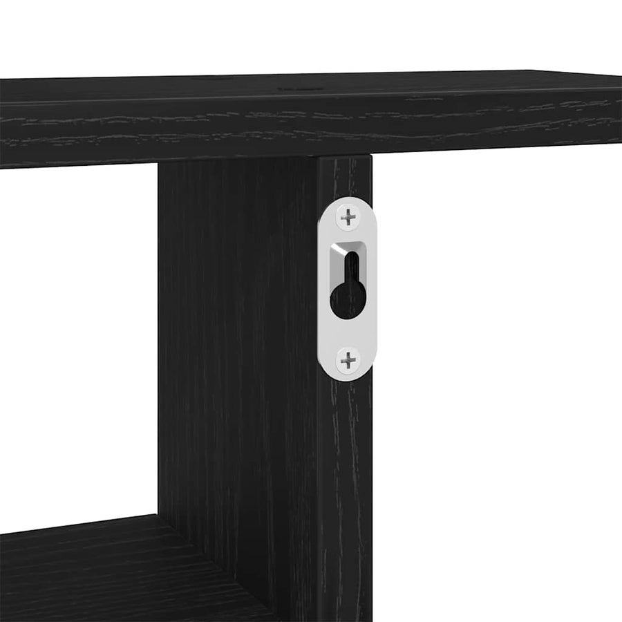Wandplanken 2 stuks Zwart Eiken 38x12x38 cm Bewerkt Hout