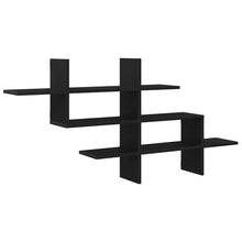 Wandplank Zwart Eiken 124,5x18x60,5 cm Bewerkt Hout