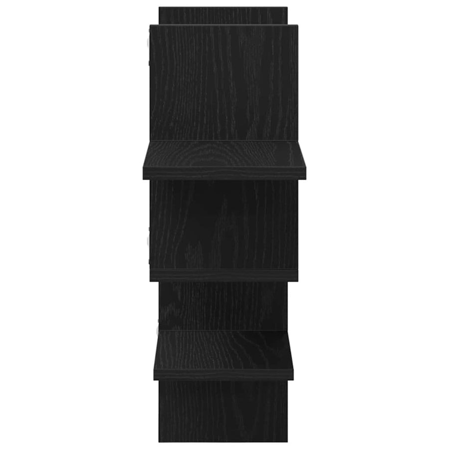 Wandplank Zwart Eiken 124,5x18x60,5 cm Bewerkt Hout
