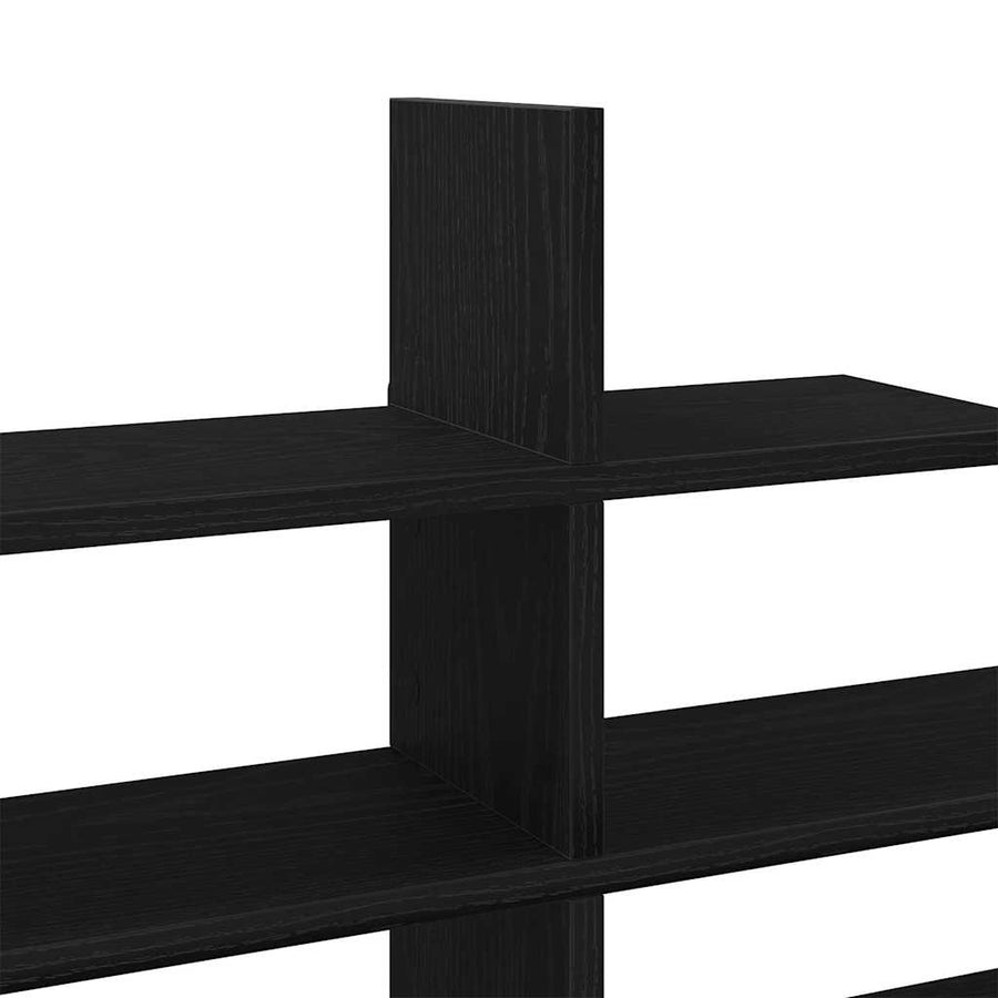 Wandplank Zwart Eiken 124,5x18x60,5 cm Bewerkt Hout