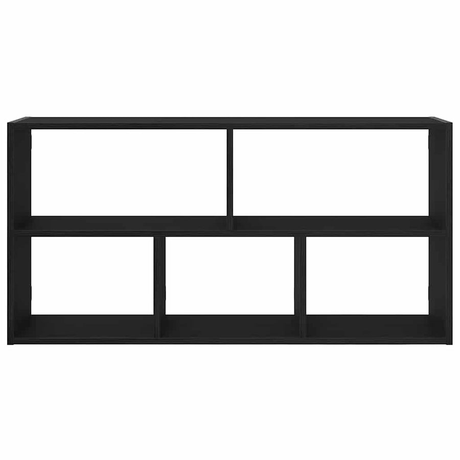 Wandplank Zwart Eiken 100x25x50 cm Bewerkt Hout