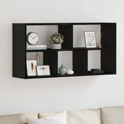 Wandplank 100x25x50 cm zwart technisch hout
