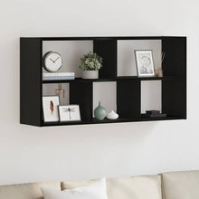 Wandplank Zwart Eiken 100x25x50 cm Bewerkt Hout