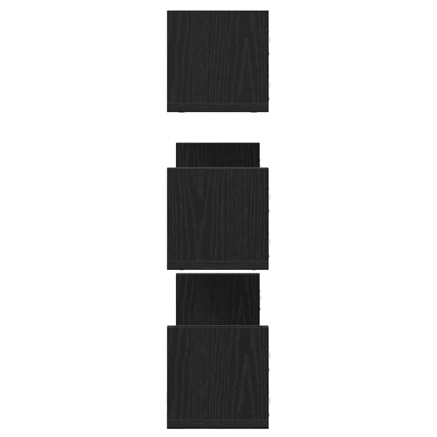 Wandplanken 3 stuks Zwarte Eiken 58x18x18 cm Bewerkt Hout