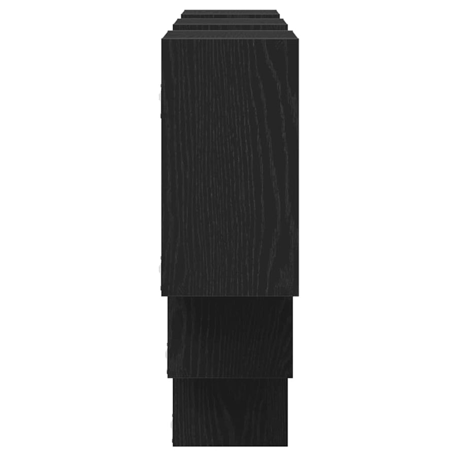 Wandplank Zwart Eiken 159x18x66 cm Bewerkt Hout