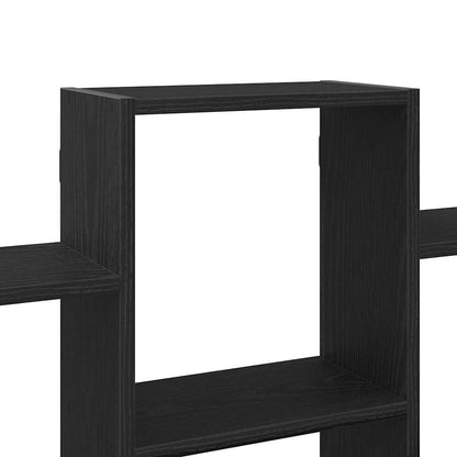 Wandplank Zwart Eiken 159x18x66 cm Bewerkt Hout