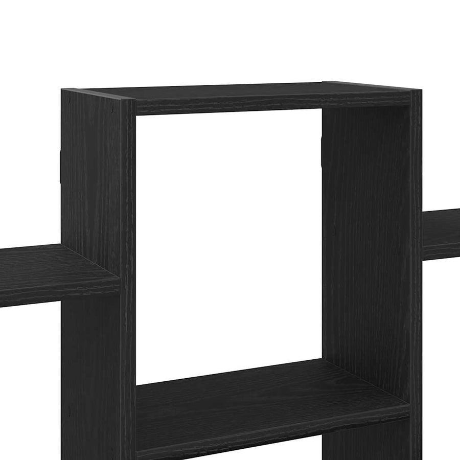 Wandplank Zwart Eiken 159x18x66 cm Bewerkt Hout