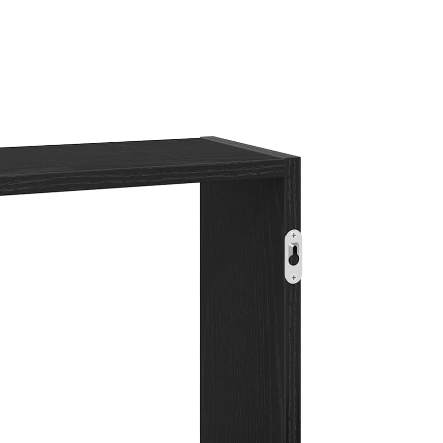 Wandplank Zwart Eiken 159x18x66 cm Bewerkt Hout