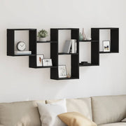 Wandplank 159x18x66 cm zwart eiken technisch hout