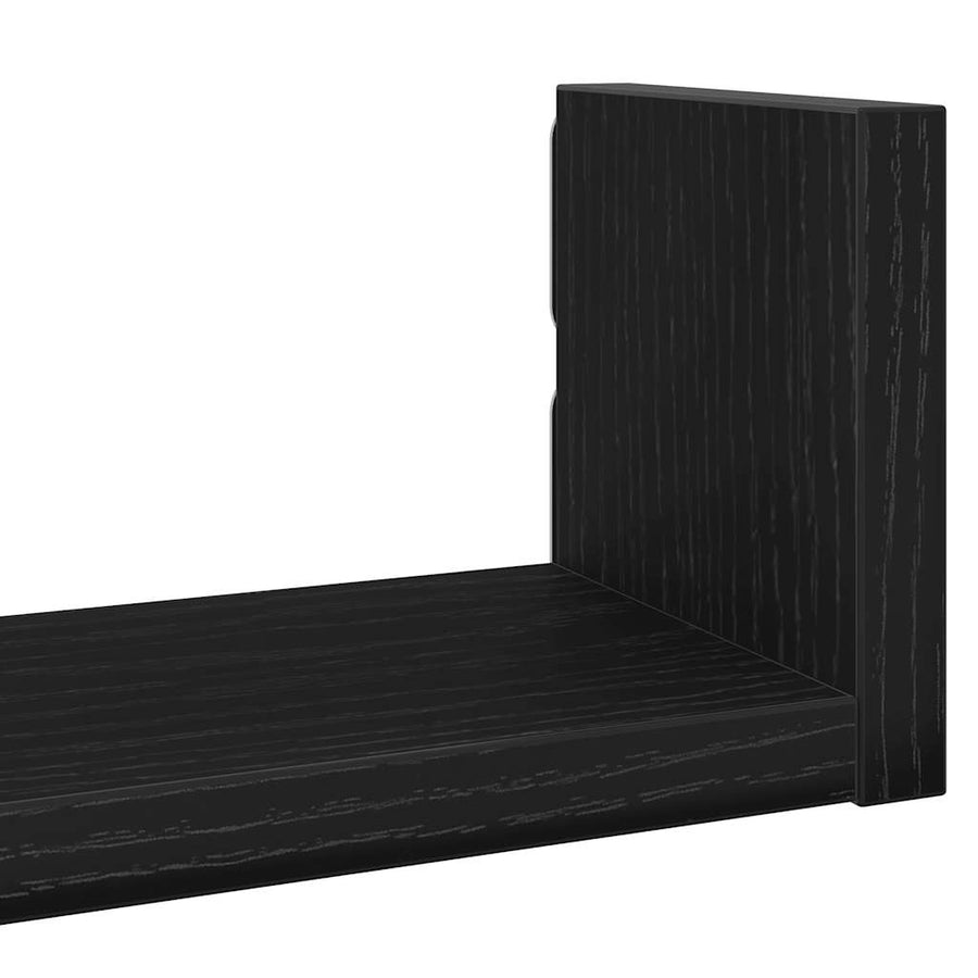 Wandplanken 3 stuks Zwart Eikenhout