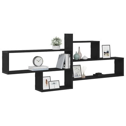 Wandplank Zwart Eiken 167,5x18x68 cm Engineered Wood