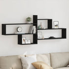 Wandplank zwart 167,5x18x68 cm engineered wood
