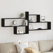 Wandplank zwart 167,5x18x68 cm engineered wood