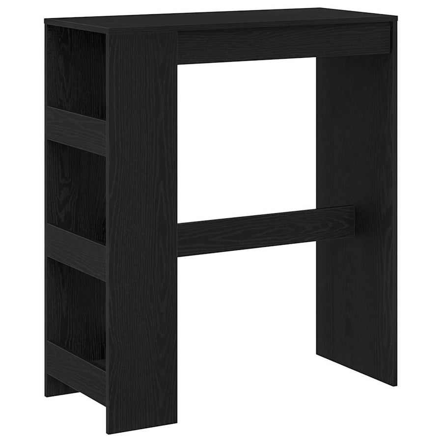 Bartafel met rekken Zwarte eik 90x40x103,5 cm bewerkt hout