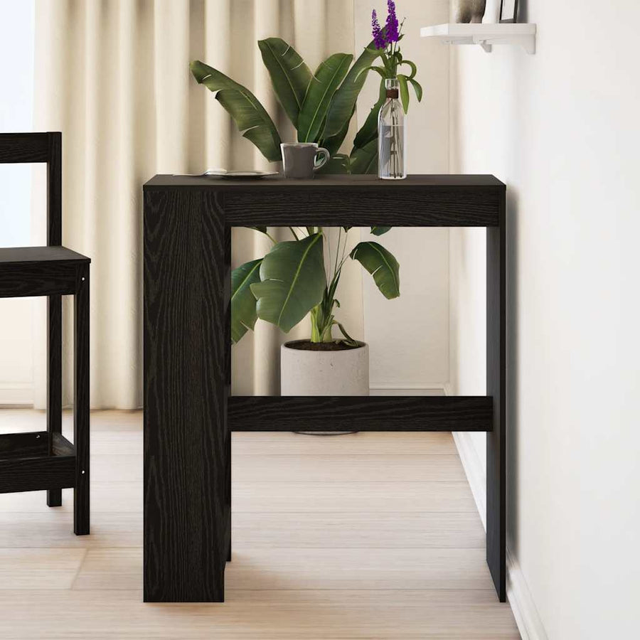 Bartafel met rekken Zwarte eik 90x40x103,5 cm bewerkt hout