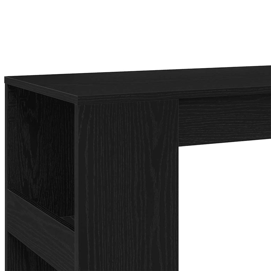 Bartafel met rekken Zwarte eik 90x40x103,5 cm bewerkt hout