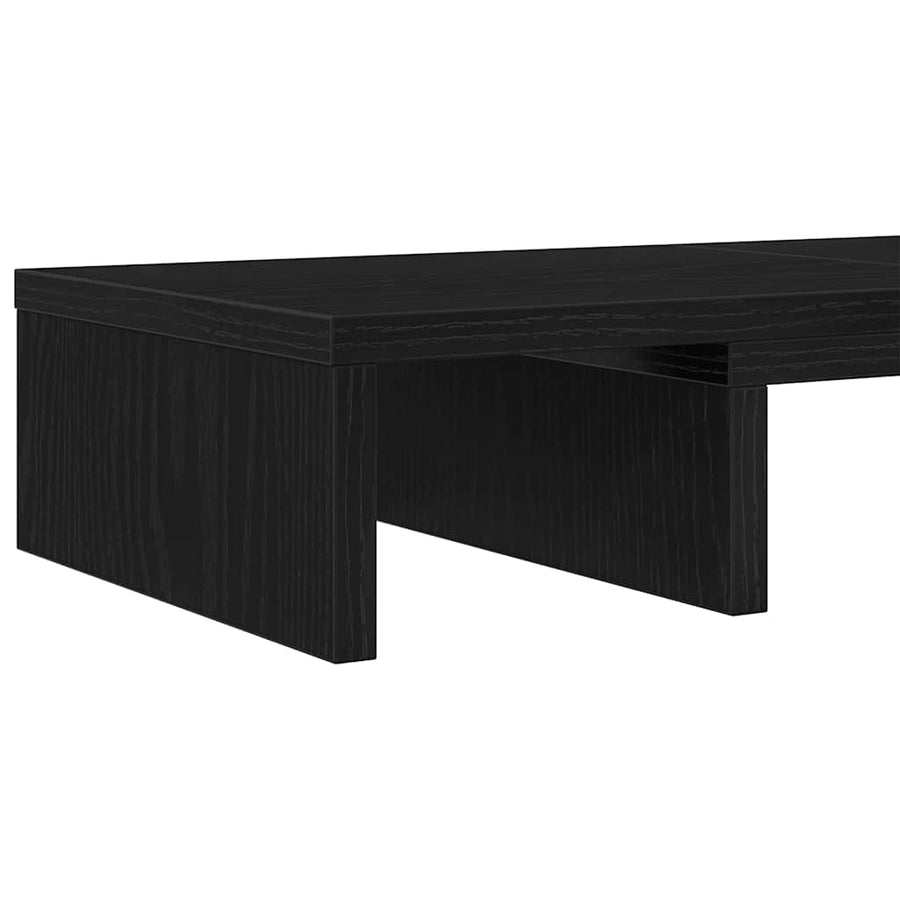 Monitorstandaard verstelbaar zwart eiken 60x24x10,5 cm bewerkt hout