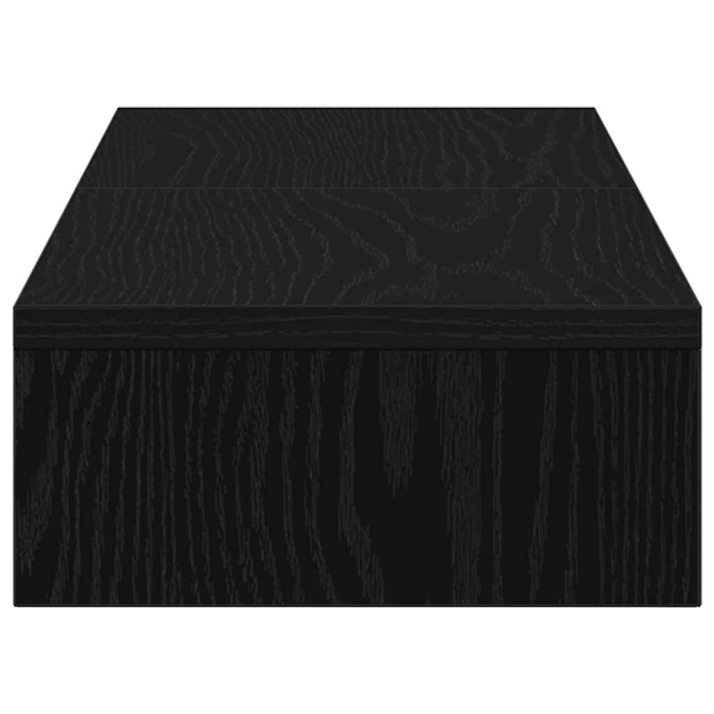 Monitorstandaard Verhoger Verstelbaar Zwart Eiken 80x24x10,5 cm