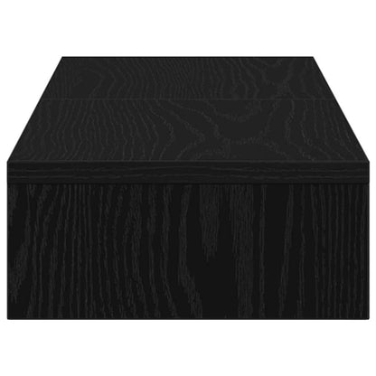 Monitorstandaard Verhoger Verstelbaar Zwart Eiken 80x24x10,5 cm