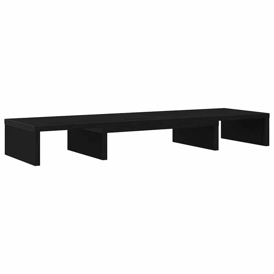 Monitorstandaard Verhoger Verstelbaar Zwart Eiken 80x24x10,5 cm