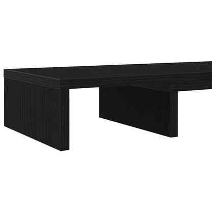 Monitorstandaard Verhoger Verstelbaar Zwart Eiken 80x24x10,5 cm