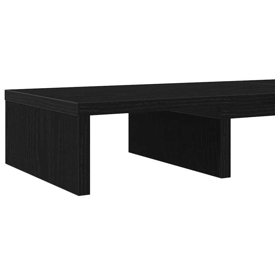 Monitorstandaard Verhoger Verstelbaar Zwart Eiken 80x24x10,5 cm