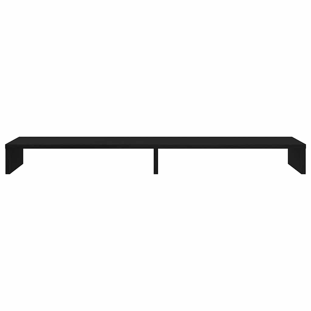 Monitorstandaard Zwart Eiken 100x27x10 cm Bewerkt Hout