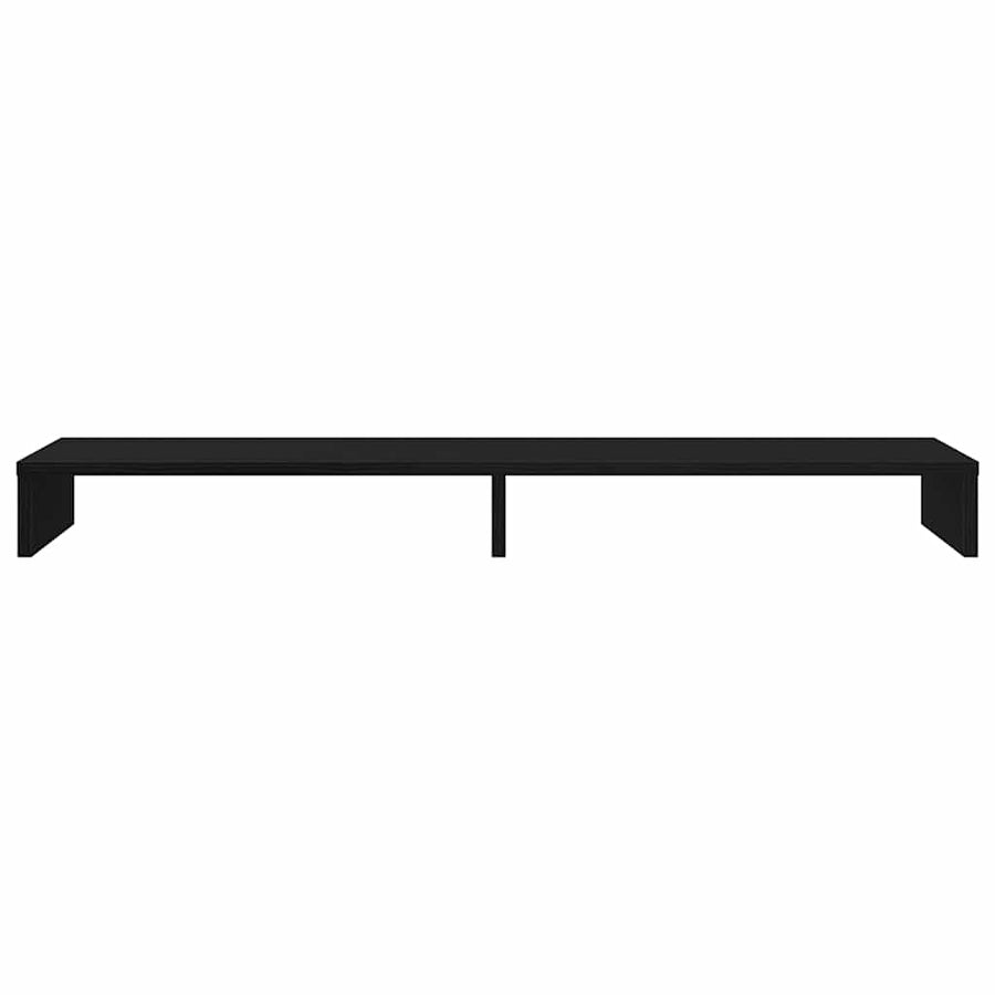 Monitorstandaard Zwart Eiken 100x27x10 cm Bewerkt Hout