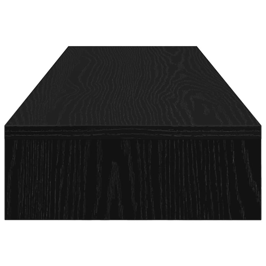 Monitorstandaard Zwart Eiken 100x27x10 cm Bewerkt Hout