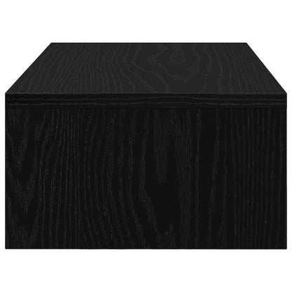 Monitorstandaard met lades, zwart eiken, 50x27x15 cm, bewerkt hout
