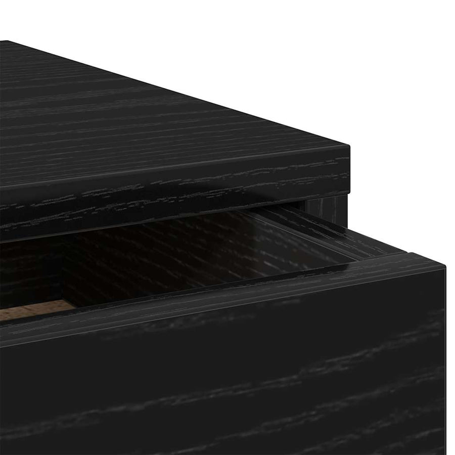 Monitorstandaard met lades, zwart eiken, 50x27x15 cm, bewerkt hout