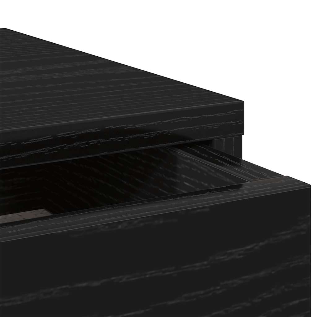 Monitorstandaard met lades, zwart eiken, 100 x 27 x 15 cm, bewerkt hout