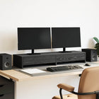 Monitorstandaard zwart eiken 100x27x15 cm met 2 lades