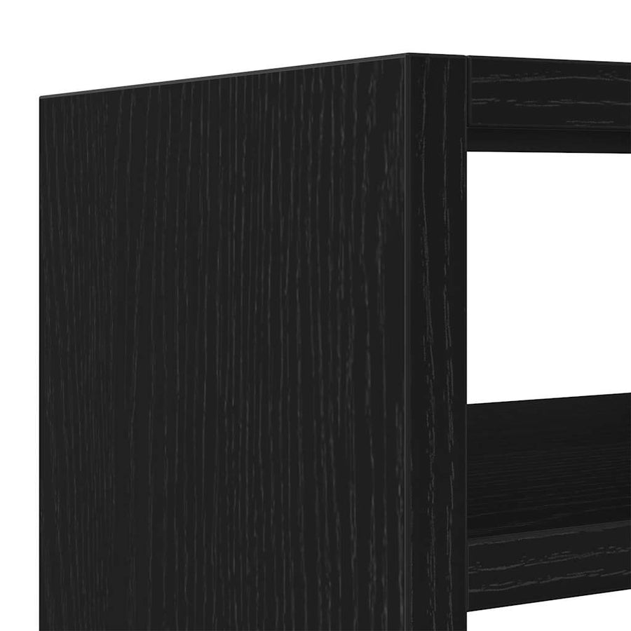 Monitorstandaard met bureau-organizer, zwart eikenhout