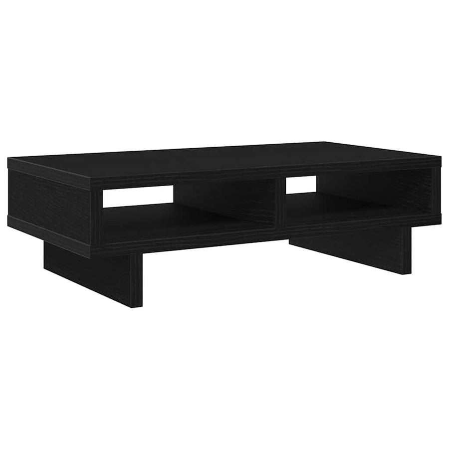 Monitorstandaard Zwart Eiken 50x27x15 cm Bewerkt Hout