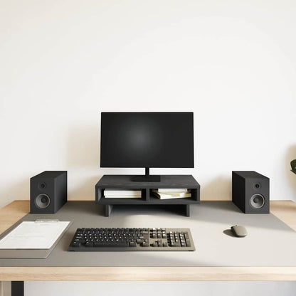Monitorstandaard Zwart Eiken 50x27x15 cm Bewerkt Hout