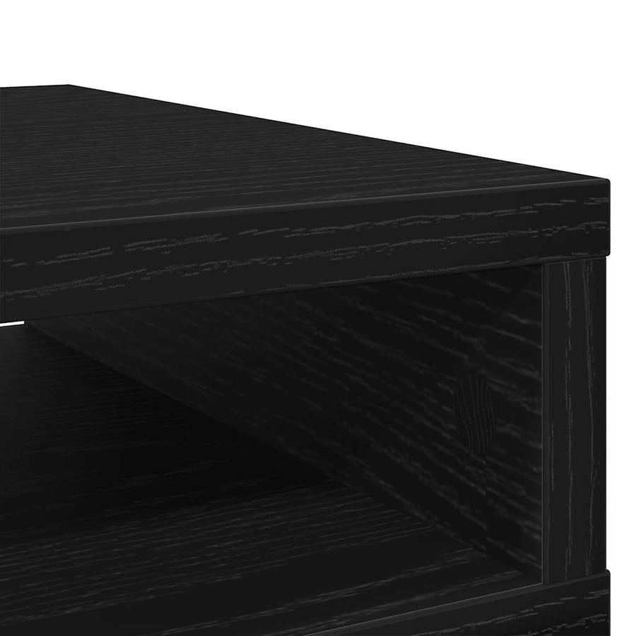 Monitorstandaard Zwart Eiken 50x27x15 cm Bewerkt Hout